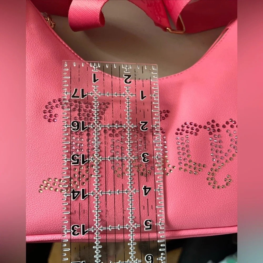 Juicy Couture NWT Pink Obsession Crescent Style Shoulder Bag with Rhinestones - Picture 9 of 10